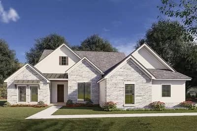 One-level House Plan with 3 Bedrooms
