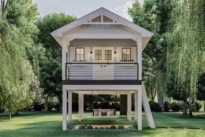 Elevated Coastal-vibe Backyard Office or Playhouse