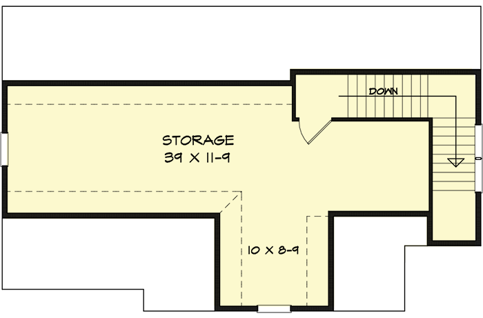 Plan 360073DK: Detached 3-Car Craftsman-Style Garage with Over 1100 Square Feet of Parking Plus Storage - Floor Plan - 2nd Floor - Craftsman