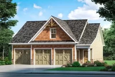Detached 3-Car Craftsman-Style Garage with Over 1100 Square Feet of Parking Plus Storage