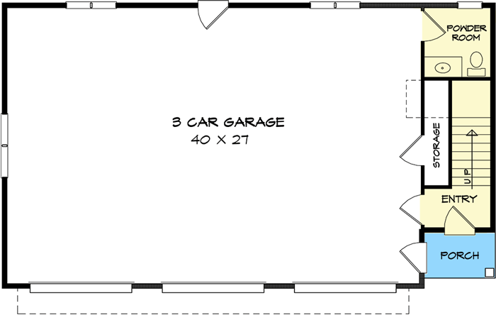 Plan 360074DK: Craftsman Carriage House Plan with 3-Car Garage - Floor Plan - Main Level - Carriage, Craftsman