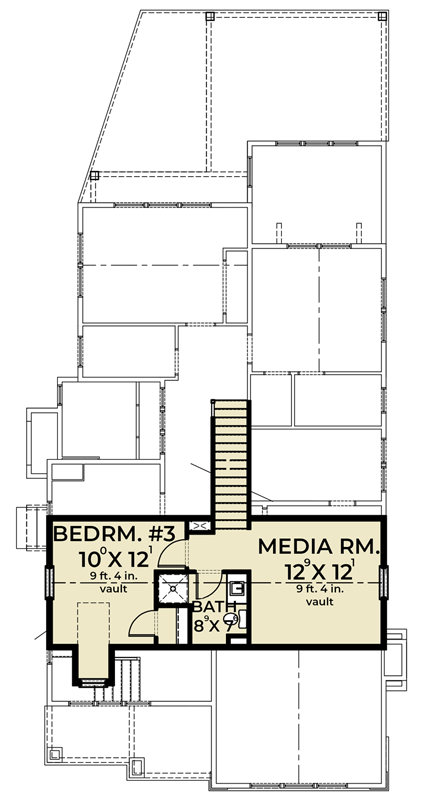 Plan 280110JWD: European Cottage Plan with Option to Finish Studio over Garage - Floor Plan - 3rd Floor - Cottage, European, Farmhouse, Modern Farmhouse, New American, Northwest, Traditional