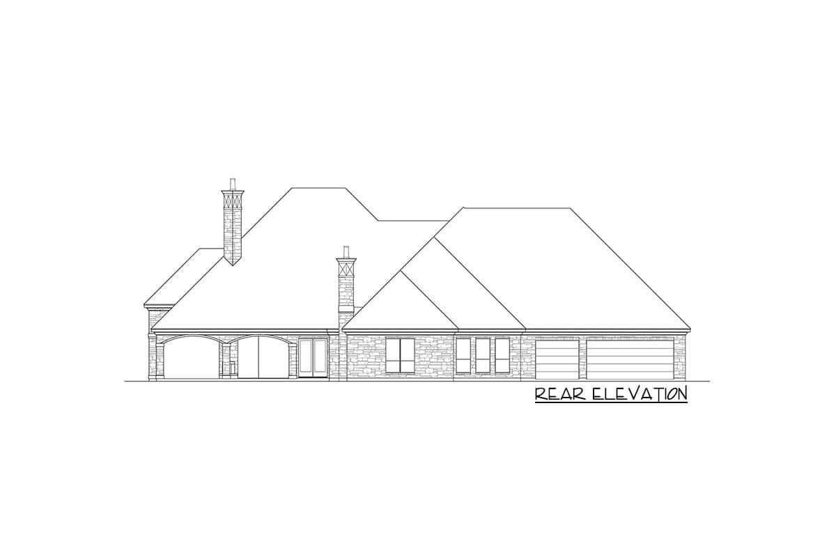 Plan 36634TX: European Home Plan with Wrap-around Porch and Game Room - 4891 Sq Ft - Image #4 - European, Transitional