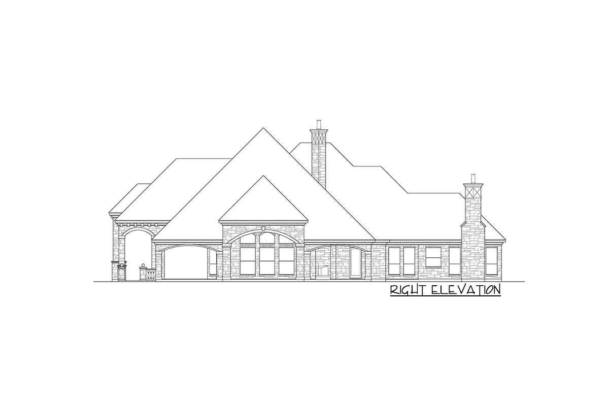 Plan 36634TX: European Home Plan with Wrap-around Porch and Game Room - 4891 Sq Ft - Image #5 - European, Transitional