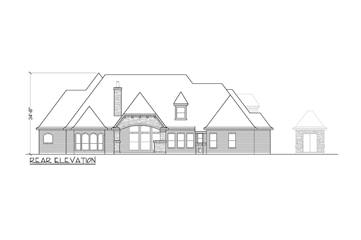 Plan 36637TX: French Country House Plan with 4 Bonus Rooms Upstairs - 4171 Sq Ft - Image #10 - European, French Country, Traditional