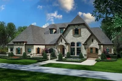 French Country House Plan with 4 Bonus Rooms Upstairs - 4171 Sq Ft