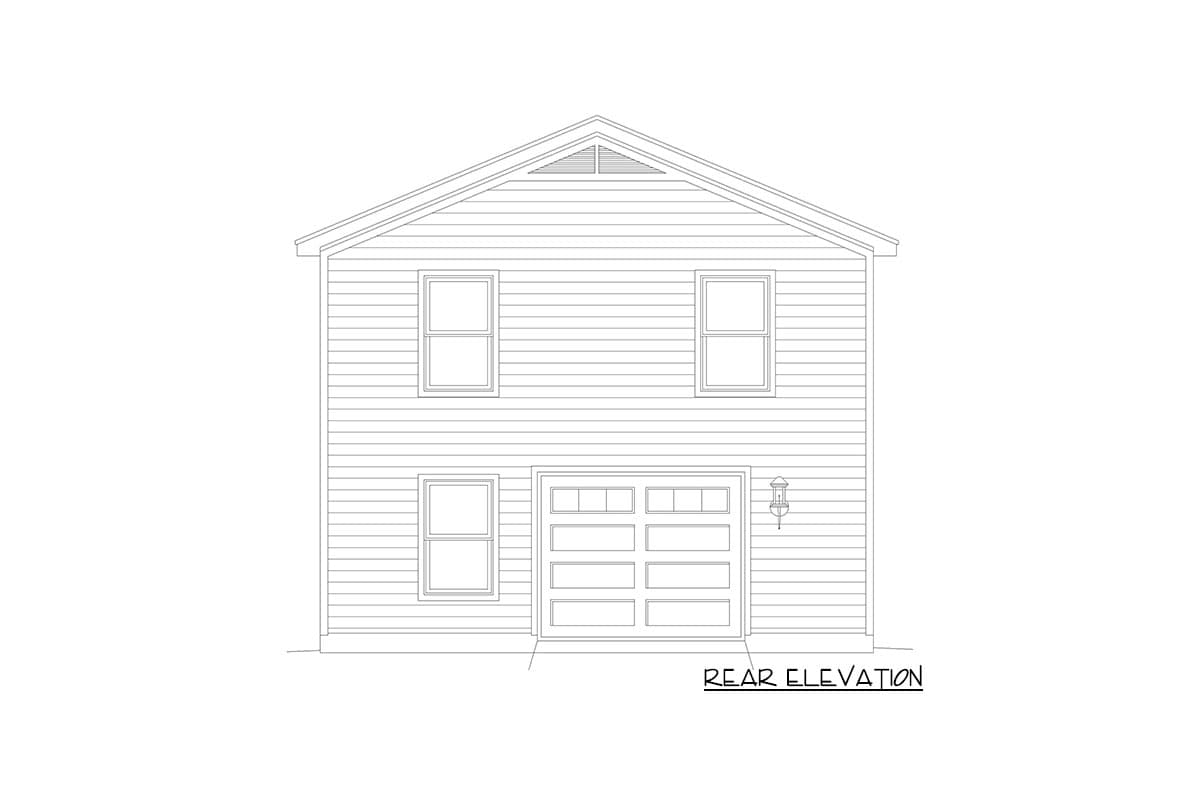 Plan 68698VR: 2-Bed Traditional Carriage House Plan - 576 Sq Ft Apartment  - Image #4 - Carriage, Traditional