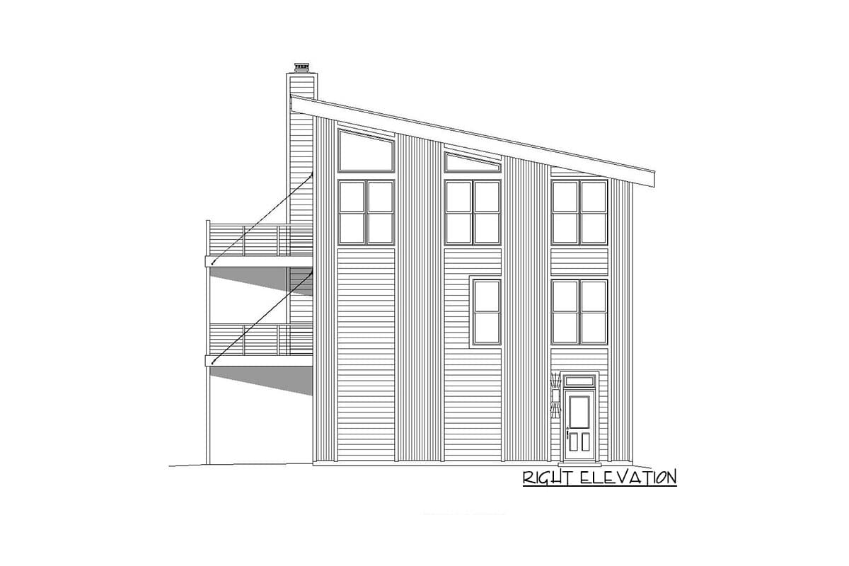Plan 68699VR: 3-level Garage Apartment with 2 Drive-through Bays - Image #5 - Contemporary, Modern