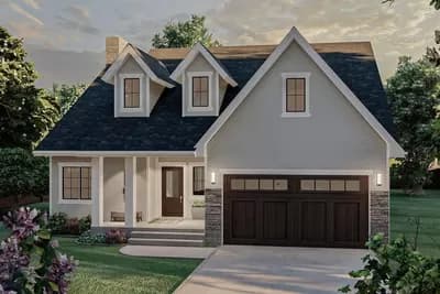 4-bed Traditional House Plan with Upstairs Beds, Loft and Storage