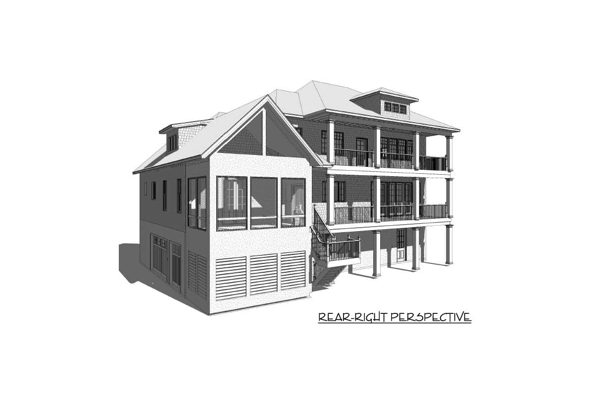 Plan 46418LA: Exclusive Southern Beach House Plan with Two Laundry Rooms and Optional In-law Suite - Image #6 - Beach, Coastal, Coastal Contemporary, Low Country, Southern