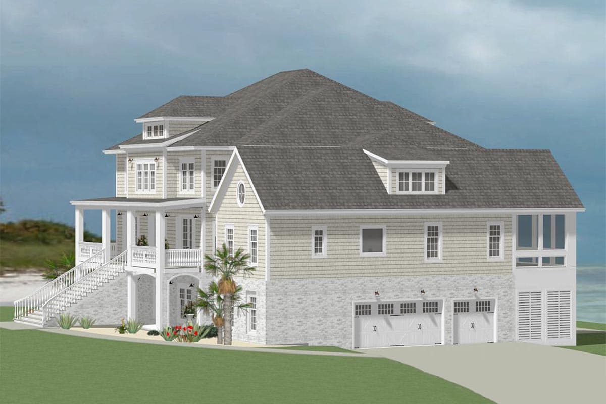 Plan 46418LA: Exclusive Southern Beach House Plan with Two Laundry Rooms and Optional In-law Suite - Image #4 - Beach, Coastal, Coastal Contemporary, Low Country, Southern