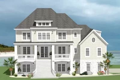 Exclusive Southern Beach House Plan with Two Laundry Rooms and Optional In-law Suite