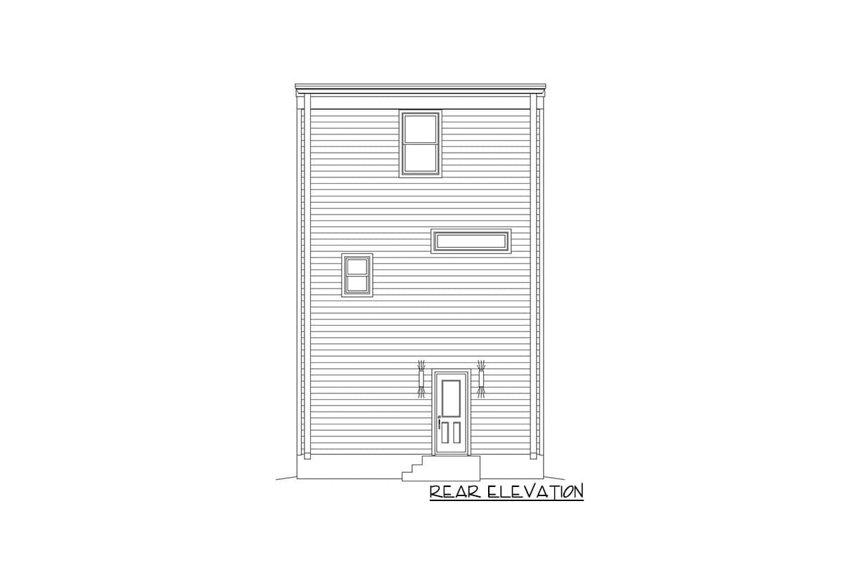 Plan 68703VR: Modern Contemporary 3-Story Home Plan Ideal for Narrow Lot - Image #4 - Contemporary, Modern