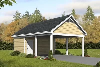 2-Car Carport with Workshop in Back - 400 Sq Ft