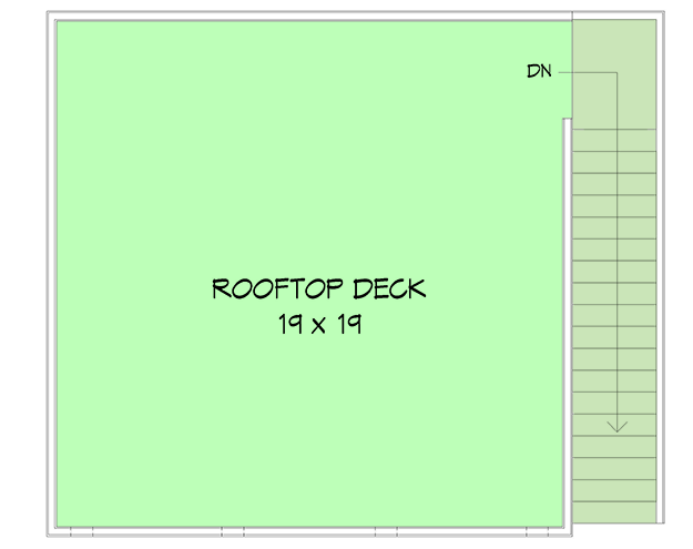 Plan 68705VR: Detached Garage Plan with Rooftop Deck - Floor Plan - 2nd Floor