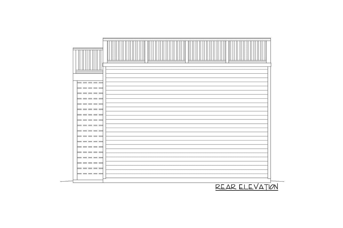 Plan 68705VR: Detached Garage Plan with Rooftop Deck - Image #4