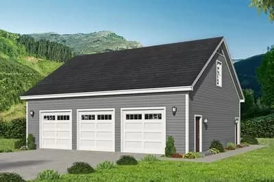 3-car Detached Garage Plan with Guest Room, Bath and Loft