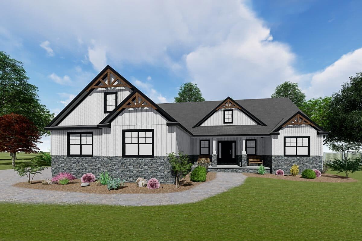 Plan 911000JVD: One-Story Craftsman House Plan with Split Bedrooms - Image #34 - Craftsman, Mountain, Ranch