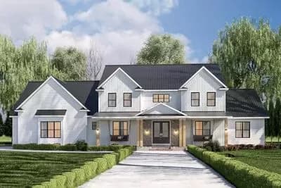Modern Farmhouse Plan Under 3800 Square Feet with Massive Laundry Room