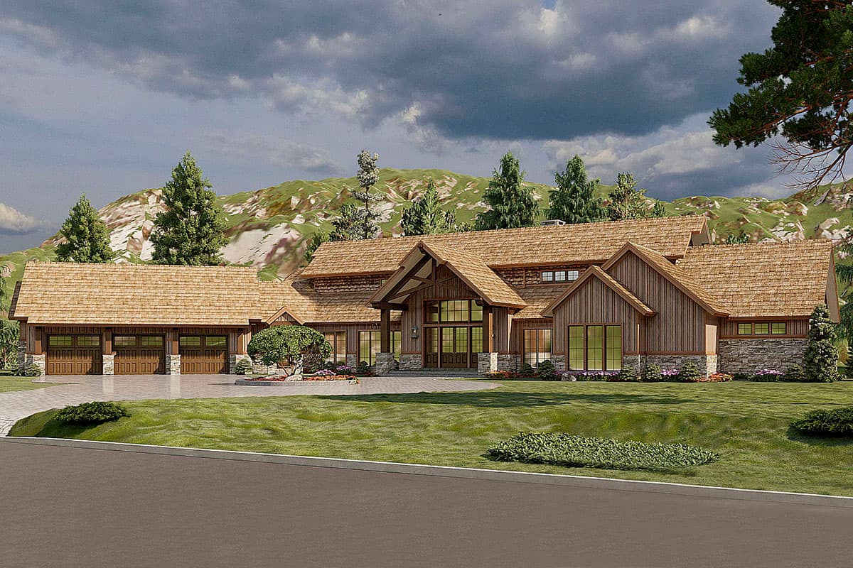 Plan 70683MK: Sprawling Mountain House Plan with Luxurious Master Suite for a Rear Sloping Lot - 6837 Sq Ft - Image #5 - Country, Mountain, New American, Northwest