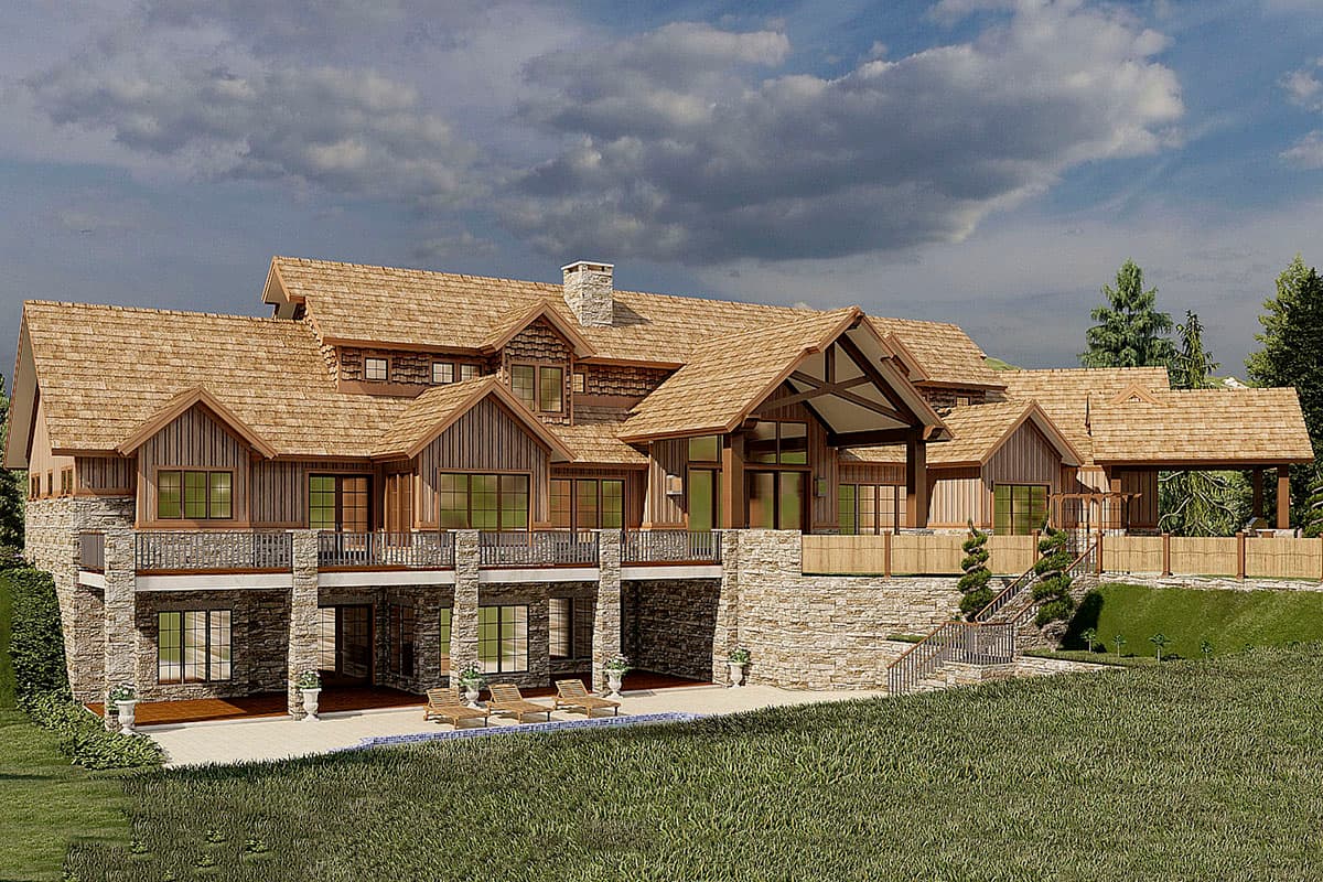 Plan 70683MK: Sprawling Mountain House Plan with Luxurious Master Suite for a Rear Sloping Lot - 6837 Sq Ft - Image #7 - Country, Mountain, New American, Northwest