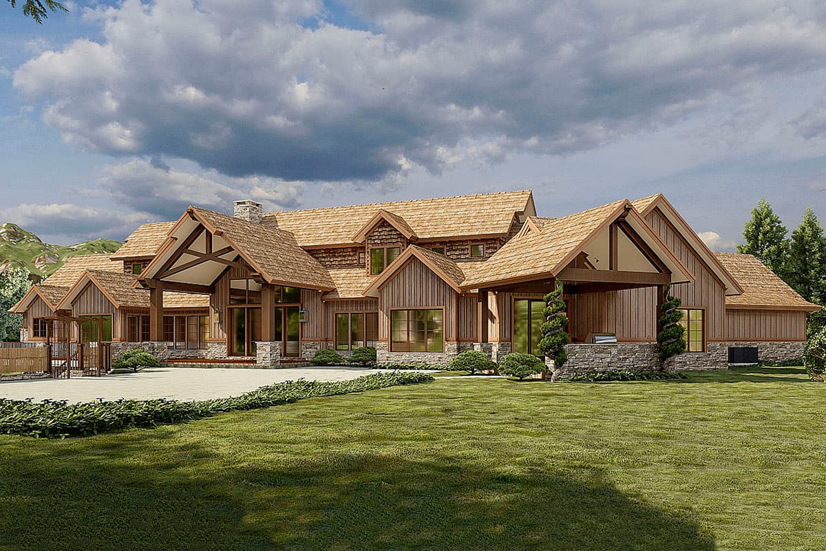 Plan 70683MK: Sprawling Mountain House Plan with Luxurious Master Suite for a Rear Sloping Lot - 6837 Sq Ft - Image #8 - Country, Mountain, New American, Northwest