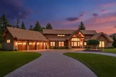 Sprawling Mountain House Plan with Luxurious Master Suite for a Rear Sloping Lot - 6837 Sq Ft