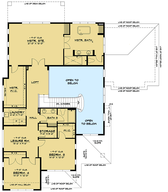 Plan 666097RAF: 6-Bed Contemporary House Plan with Main-level Guest Suite  - Floor Plan - 2nd Floor - Contemporary, Modern, Northwest