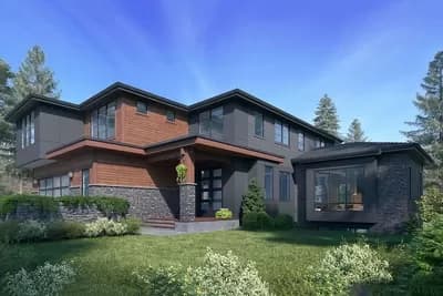 6-Bed Contemporary House Plan with Main-level Guest Suite 