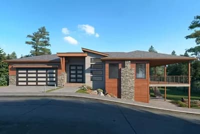 Contemporary 3-Bed House Plan for the Side Sloping Lot