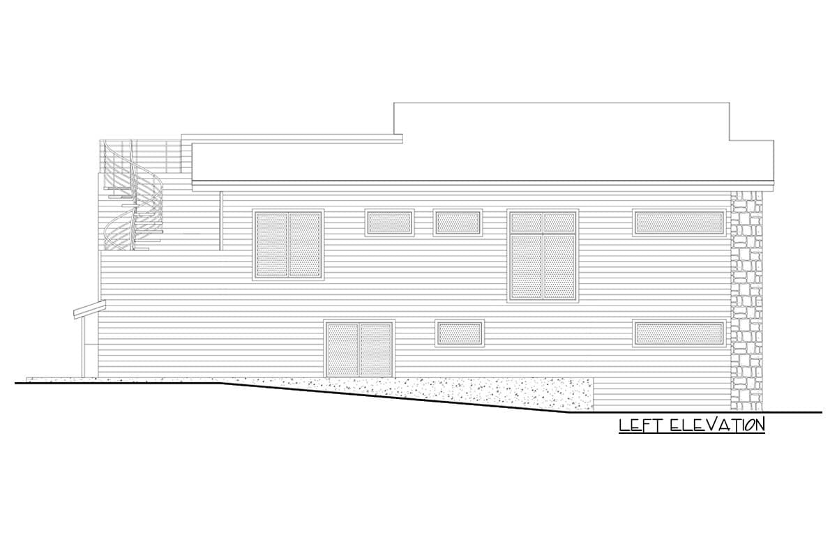 Plan 666102RAF: Two-story Contemporary Home Plan with Rooftop Deck - Image #6 - Contemporary, Modern, Northwest