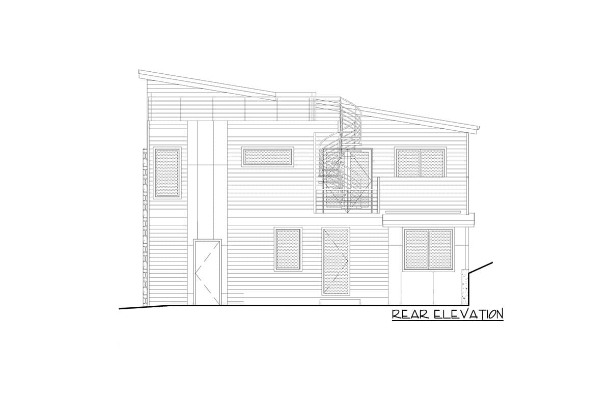 Plan 666102RAF: Two-story Contemporary Home Plan with Rooftop Deck - Image #7 - Contemporary, Modern, Northwest