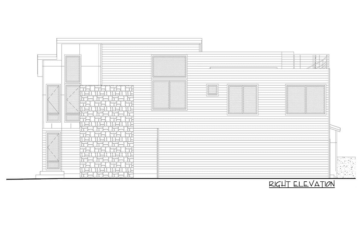 Plan 666102RAF: Two-story Contemporary Home Plan with Rooftop Deck - Image #8 - Contemporary, Modern, Northwest