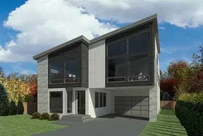 Two-story Contemporary Home Plan with Rooftop Deck