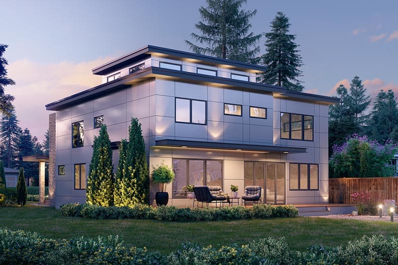 Plan 666104RAF: Modern Northwest House Plan with 2-Bed ADU and Third Floor Rec Room - Image #4 - Contemporary, Modern, Northwest