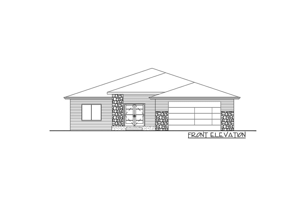 Plan 666105RAF: Modern Ranch House Plan with Partially-covered Deck - Image #5 - Northwest, Prairie, Ranch