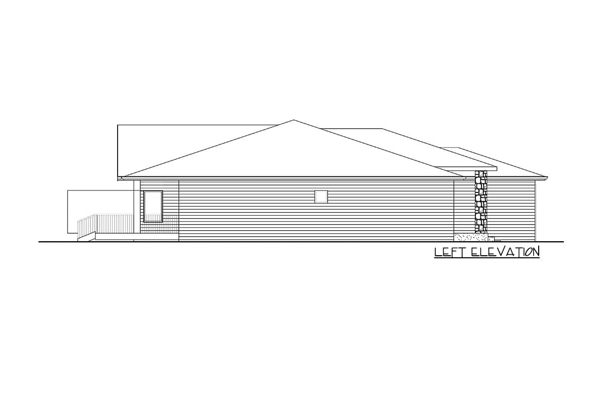 Plan 666105RAF: Modern Ranch House Plan with Partially-covered Deck - Image #6 - Northwest, Prairie, Ranch