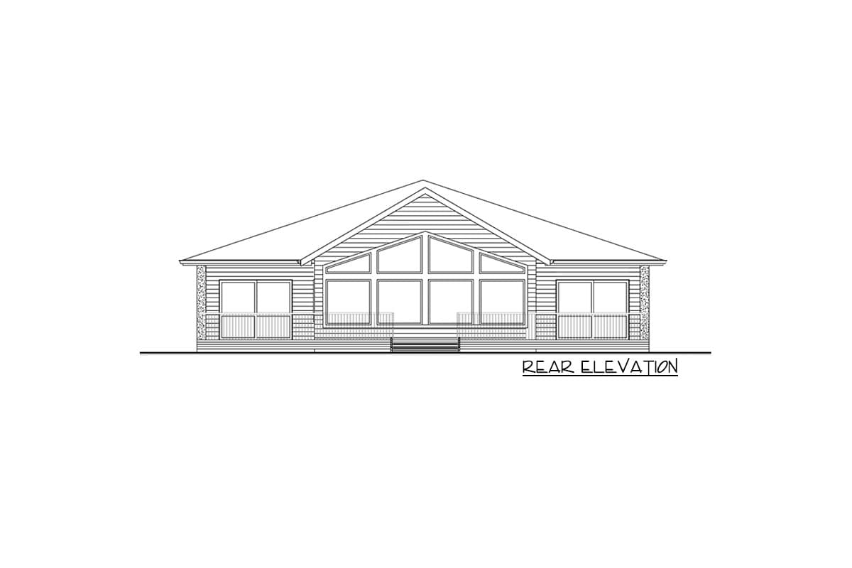 Plan 666105RAF: Modern Ranch House Plan with Partially-covered Deck - Image #7 - Northwest, Prairie, Ranch