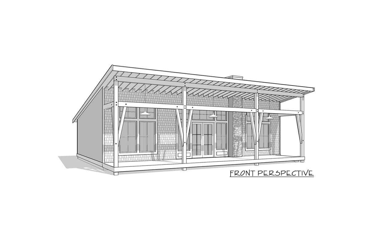 Plan 270037AF: 3-Bed Modern Cottage Designed for Mountain or Water Views - Image #15 - Cabin, Cottage, Modern, Mountain, Vacation