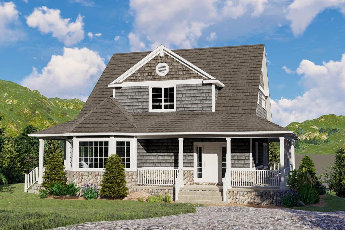 Plan 135013GRA: Two-story Cottage Plan with Wrap-around Porch