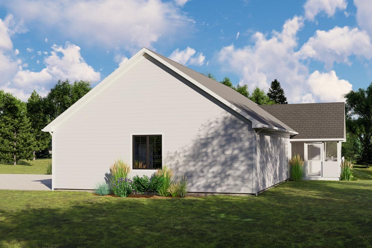 Plan 135016GRA: Modern Farmhouse Plan with Angled Garage and Screened Porch - Image #4 - Country, Farmhouse, New American