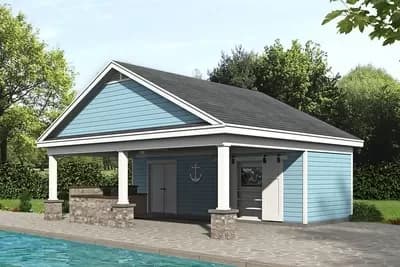 Poolhouse Plan with Bar and Lanai