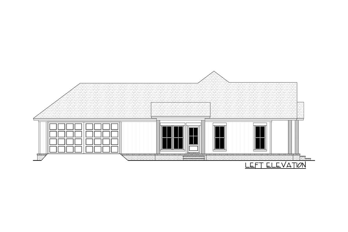 Plan 51848HZ: 2-bed Craftsman Starter Home Plan with Garage In Back - Image #4 - Country, Craftsman, New American, Southern