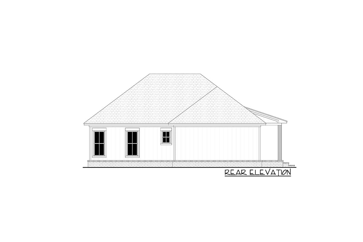 Plan 51848HZ: 2-bed Craftsman Starter Home Plan with Garage In Back - Image #5 - Country, Craftsman, New American, Southern