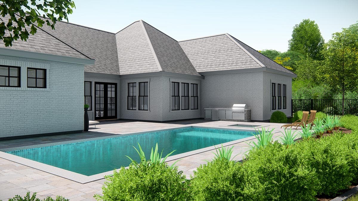 Plan 25417TF: 4-Bed New American Ranch Plan with Media Room - Image #7 - Acadian, Louisiana-Style, New American, Ranch, Southern