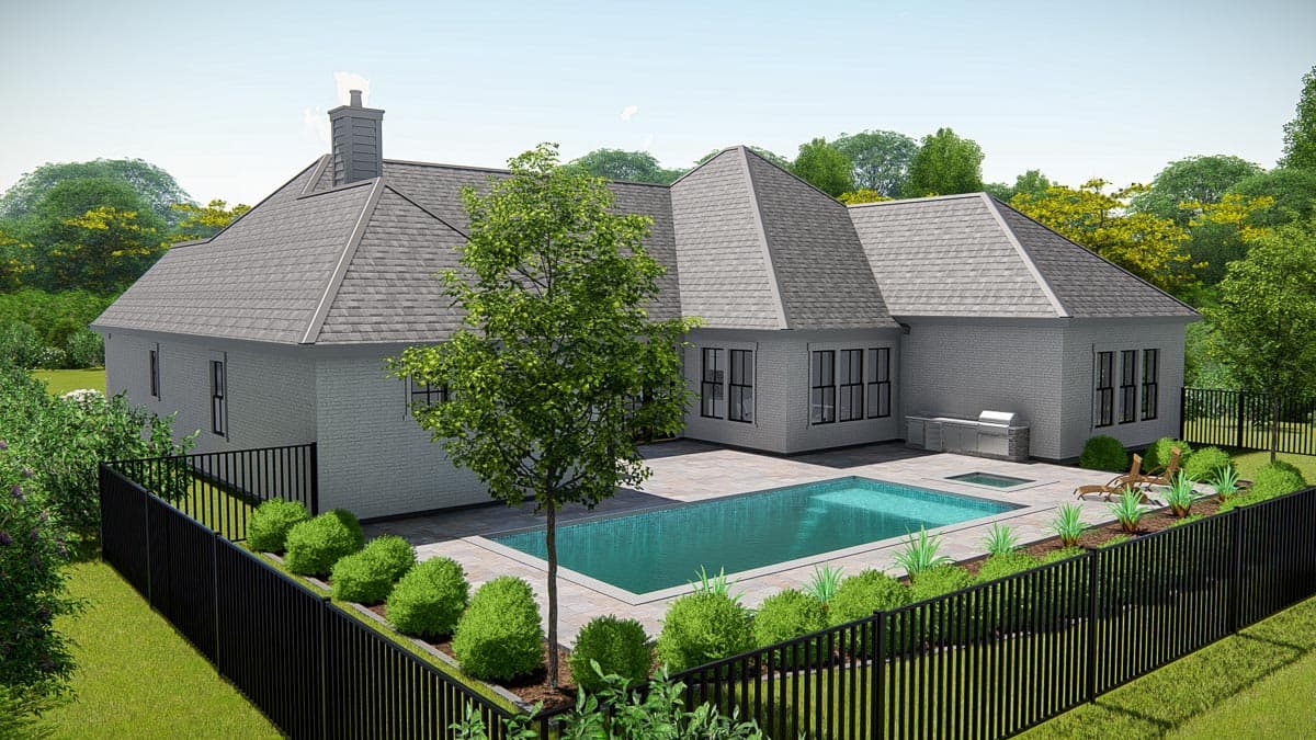 Plan 25417TF: 4-Bed New American Ranch Plan with Media Room - Image #9 - Acadian, Louisiana-Style, New American, Ranch, Southern