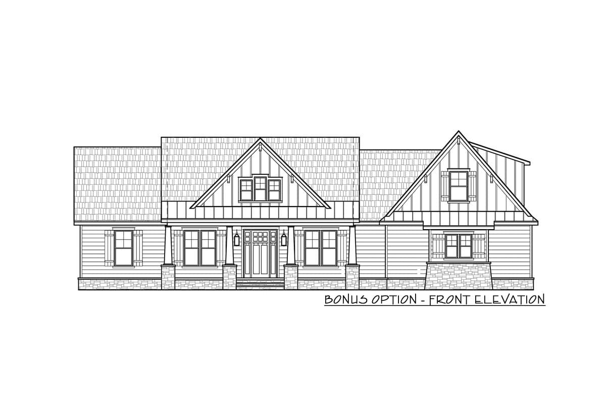 Plan 56486SM: 4-Bed Craftsman-Influenced Farmhouse Plan with Vaulted Great Room - 2300 Sq Ft - Image #6 - Country, Craftsman, Modern Farmhouse, New American