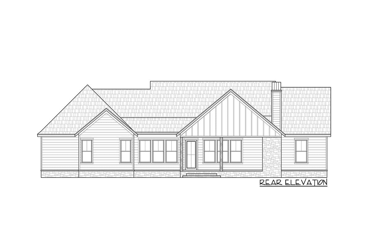 Plan 56486SM: 4-Bed Craftsman-Influenced Farmhouse Plan with Vaulted Great Room - 2300 Sq Ft - Image #5 - Country, Craftsman, Modern Farmhouse, New American