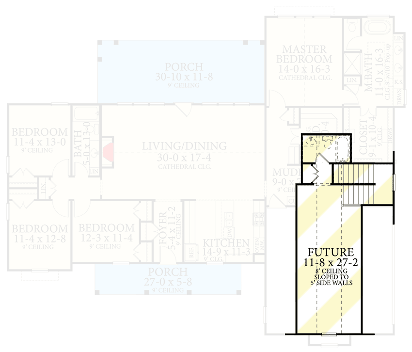 Plan 62160V: 4-Bed One-Story Modern Farmhouse Plan with Mudroom with Built-in Cubbies - Floor Plan - 2nd Floor - Country, Modern Farmhouse, New American, Southern