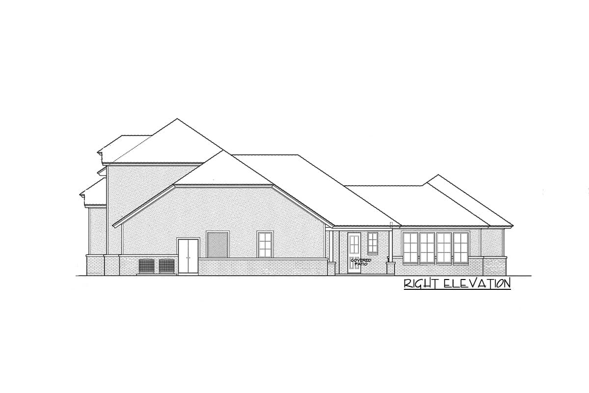 Plan 48598FM: Traditional Two-story Home Plan with Porte Cochere - Image #4 - European, Traditional